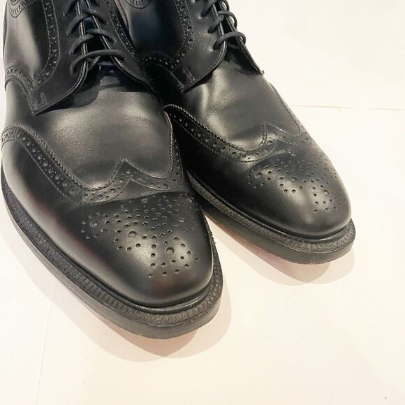 Sid Mashburn Wing Tip Brogue Shoes Size 11.5 Handmade in England Black Leather - Picture 2 of 10